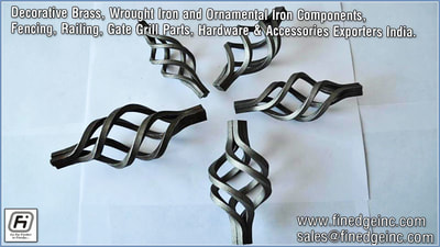 Decorative wrought iron and ornamental iron components, fencing hardware, railing parts, gate grill parts,wrought iron hardware & accessories manufacturers exporters in India UK, USA, Germany, Italy, Canada, UAE http://www.finedgeinc.com contact no. +91-8289000018, +91-9815651671 sales@finedgeinc.com
